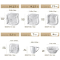 Axyaa 36-Piece Ivory White Marble Grey Ceramic Dinnerware Set