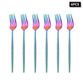 Axyaa Stainless Steel Colorful Cutlery Set with Cracked Handle - Portuguese Style