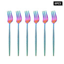 Axyaa Stainless Steel Colorful Cutlery Set with Cracked Handle - Portuguese Style