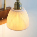 Axyaa Vintage Brass Ceramic LED Wall Lamp with Pull Chain Switch