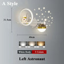 Axyaa Star Astronaut Projector Wall Light: Kids Bedroom Indoor Lighting