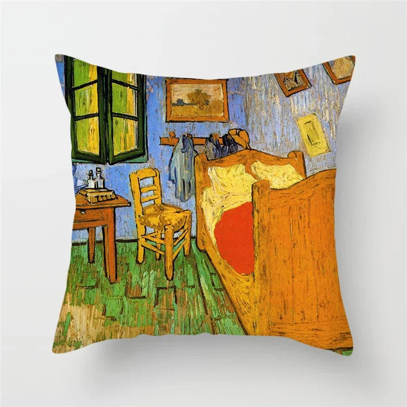 Axyaa Van Gogh Mandala Floral Throw Pillow Cover for Home Decor