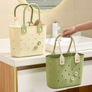 Axyaa Plastic Bath Basket: Large Capacity Handbag for Picnics, Household Storage