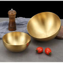 Axyaa Golden Stainless Steel Salad Bowls - Large Korean Kitchen Tableware