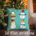 Axyaa Christmas Snowman Santa Pillows for Sofa Bedroom Car - Rectangular Cushion Cover