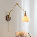 Axyaa LED Wall Light Fixture Modern Style Walnut Copper Bedroom Living Room Bedside Lamp