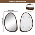 Axyaa Black Walnut Wood Frame Abstract Wall Mirror for Home Decor