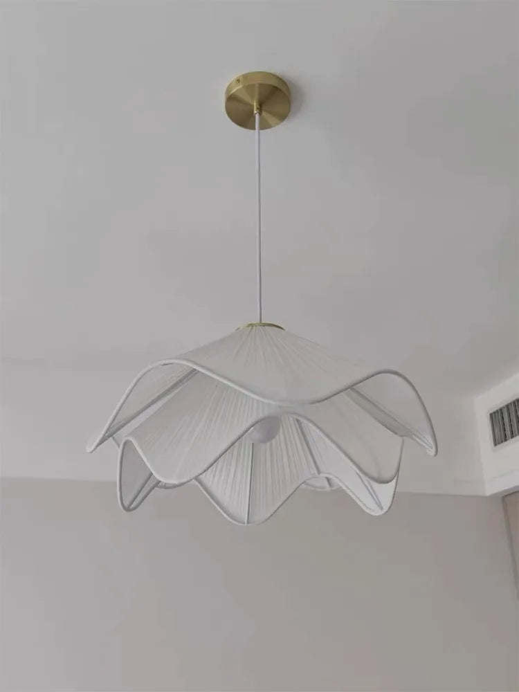 Axyaa Simple Cloth Chandelier: Nordic French Design LED Pendant Light Fixtures