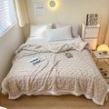 Axyaa Geometric Pattern Fleece Blanket: Soft & Cozy Throw for Sofa, Bed, Travel
