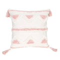 Bohemian Pink Geometric Tassel Throw Pillow Cover for Living Room Sofa by Axyaa