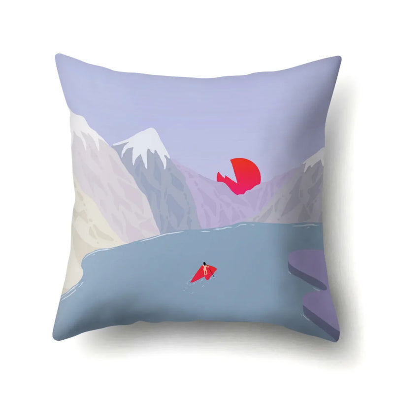 Axyaa Cartoon Abstract Scene Cushion Cover 45x45cm