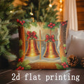 Axyaa Christmas Scene Printed Pillow Cover for Sofa, Bedroom, Car - Rectangular Decorative Cushion