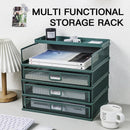 Axyaa Desk Organizer with Drawer and Screen Tray, Multi-functional File Rack
