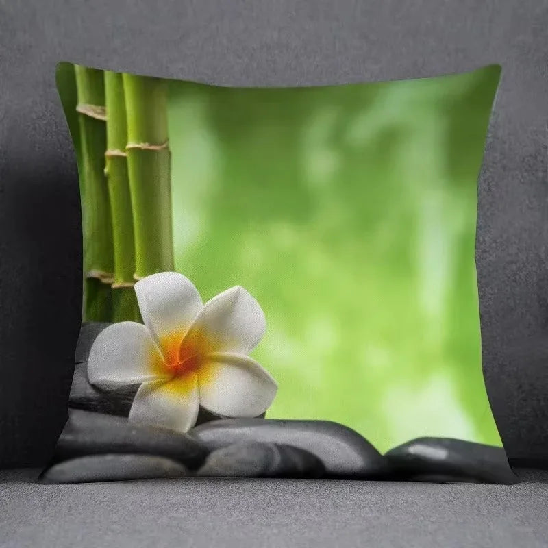 Axyaa Bamboo Forest Pillow Cover Series for Home Office Bedroom Sofa Car