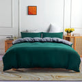 Axyaa Microfiber Duvet Cover Set Solid Color Comfortable Quilt Cover King Twin