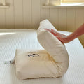 Axyaa Panda Decor White Sleeping Pillow for Neck Health, 100% Cotton, Kids & Adults