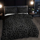 Axyaa Dark Leopard Print Duvet Cover Set (3 Pieces)