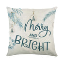 Axyaa Christmas Letter Print Throw Pillow Cover for Festive Home Decor
