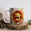 Axyaa Ceramic Coffee Mug 350ml: Fun Emoticons Design, Perfect for Home and Office