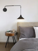 Axyaa Black Swing Arm LED Wall Light - Adjustable Long Pole for Home Decor