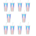 Axyaa 710ml Holographic Straw Party Cup - Single Layer Food Grade Plastic Cup