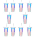 Axyaa 710ml Holographic Straw Party Cup - Single Layer Food Grade Plastic Cup