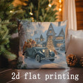 Christmas Scenes Pillow Covers by Axyaa - Festive Prints for Sofa, Bedroom, Car