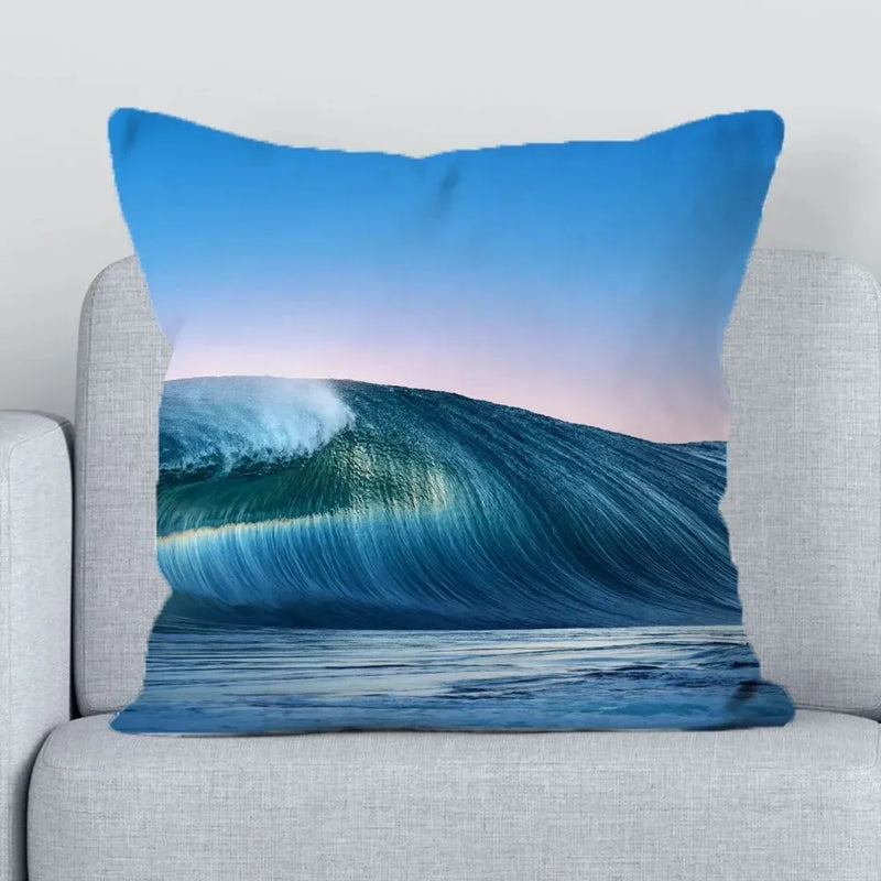 Axyaa Beach Ocean Print Decorative Pillowcase - Casual Home Decor Cushion Cover
