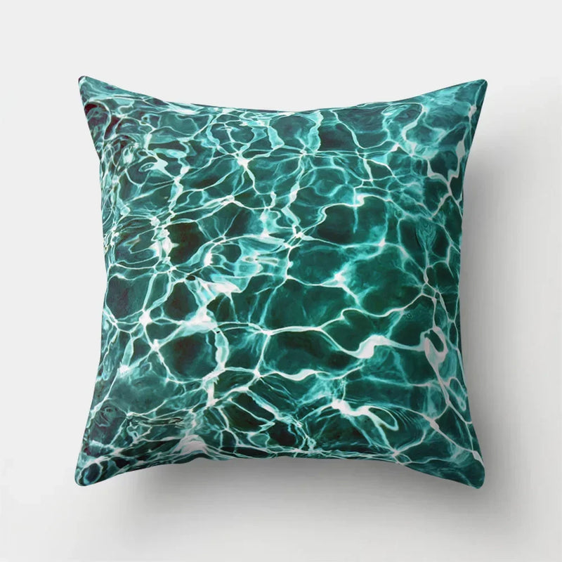 Axyaa Sea Waves Cushion Cover 45x45cm for Home, Office & Car Décor
