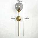 Nordic Golden Chrome Glass Ball Wall Lamps by Axyaa