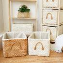 Wicker Laundry Basket with Handles by Axyaa - Home Decor, Toy Storage, Clothes Container
