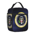 Axyaa Presidential Seal Insulated Lunch Bag for Work School Picnic Reusable Thermal Cooler