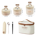 Axyaa Leak-proof Bento Box : Transparent Microwave Safe Lunch Box With Handle
