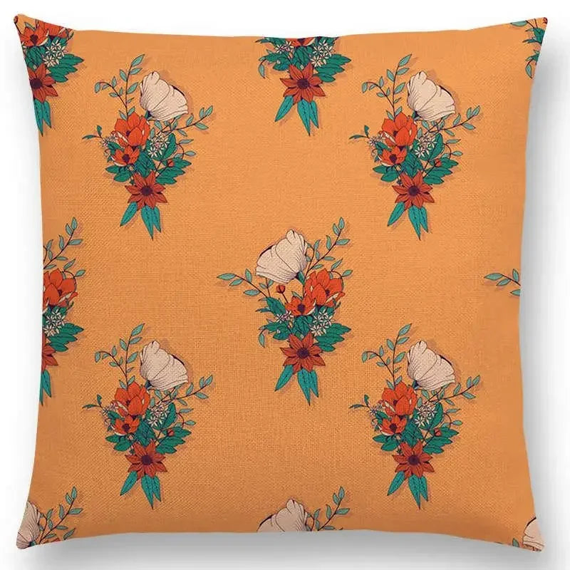 Axyaa Botanical Floral & Butterfly Cushion Cover - Home Decor Sofa Pillow Case
