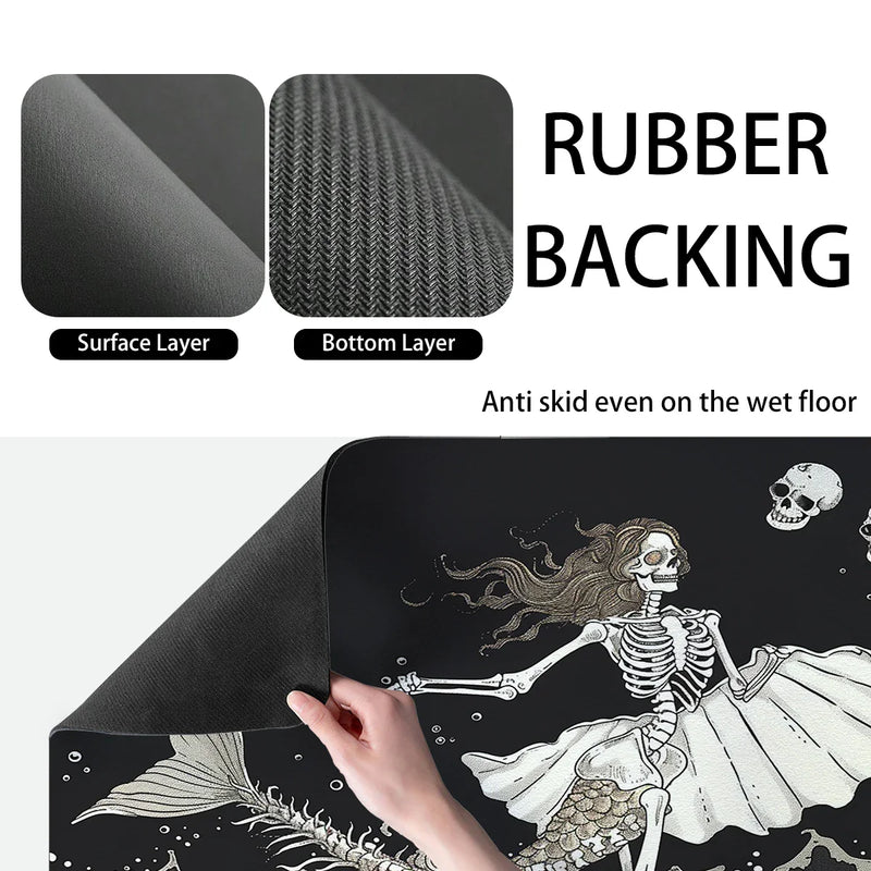 Axyaa Halloween Kitchen Draining Mat, Absorbent & Quick Dry for Coffee & Dishes