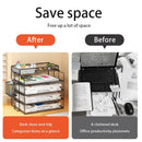Axyaa Stackable Tray Organizer Set for Desk with Paper, Letter, Accessories - Black