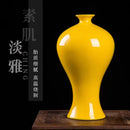 Axyaa Yellow Glazed Ceramic Vase - Elegant Home Décor and Craft Decoration