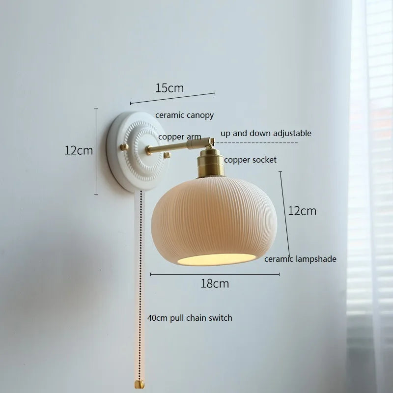 Axyaa Ceramic Wall Lamp LED Bathroom Mirror Stair Light Nordic Wandlamp