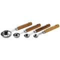 Axyaa Measuring Spoons & Cups Set Wood Handle Stainless Steel Baking Tools