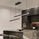 Axyaa Nordic Table LED Pendant Chandelier for Dining Room & Bar, Gold/Black Line Fixture