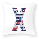 Axyaa Striped Alphabet Decorative Cushion Cover in Blue and White, 45x45cm