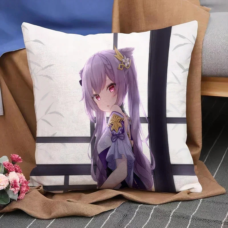 Genshin Impact Anime Pillowcase Cushion Cover 45x45 for Sofa - Axyaa