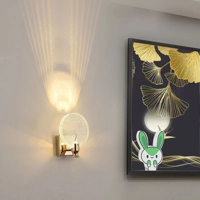 Axya Gold LED Crystal Wall Lamp for Modern Home Decor