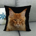 Fat Orange Cat Print Cushion Cover 45x45cm by Axyaa: Animal Pattern Home Decor Pillowcase