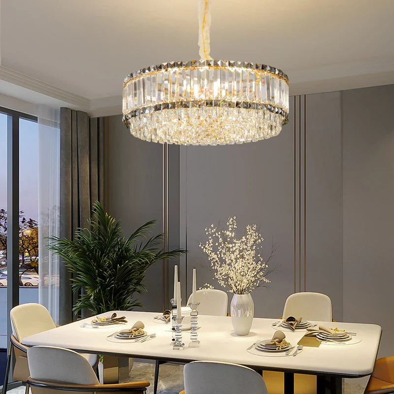 Axyaa Elegant Crystal Chandelier for Living Room Dining Bedroom Villa Luxe