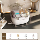 Axyaa Acrylic Lipstick Holder Organizer with Lid: Clear Makeup Display Stand Container