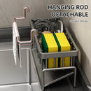 Axyaa Kitchen Sink Caddy Sponge Holder Faucet Shelf Soap Organizer Storage
