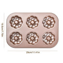 Axyaa 6 Hole Non-Stick Baking Tray Carbon Steel Cake Mold - DIY Cartoon Donut Pan