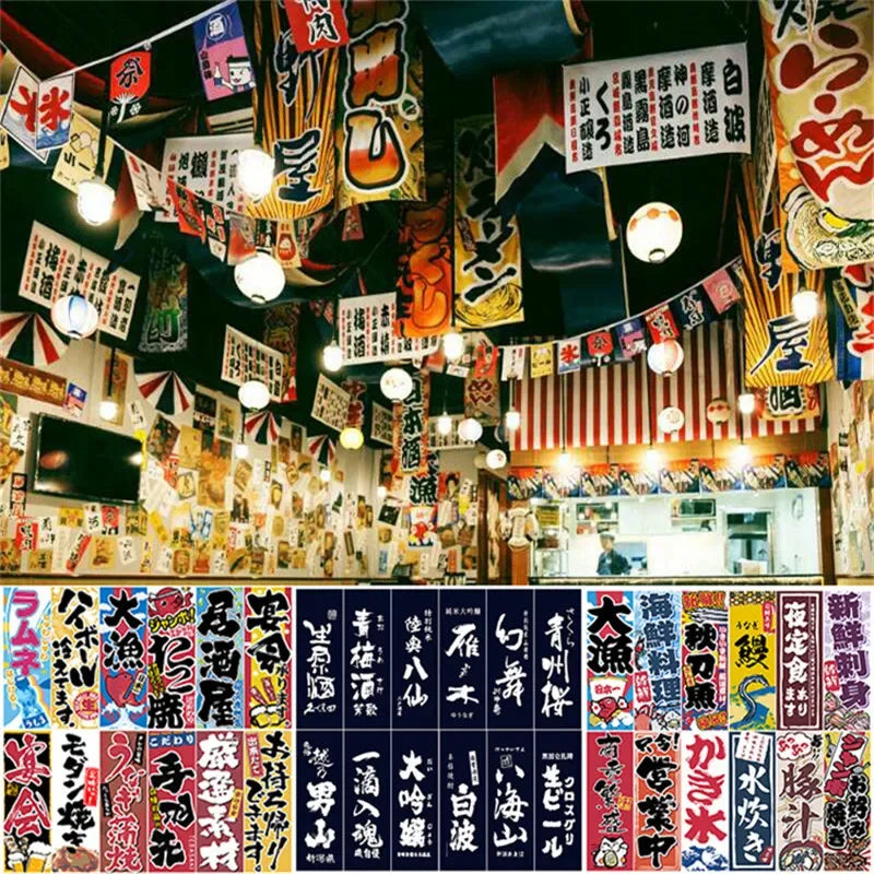 Axya Sushi Shop Hanging Flag Festival Restaurant Decoration