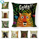 Linen Print Pillowcase 45X45CM Wildlife Collection by Axyaa
